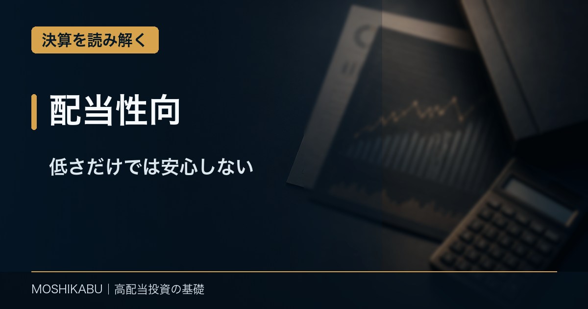 配当性向と配当余力を財務資料から確認するイメージ