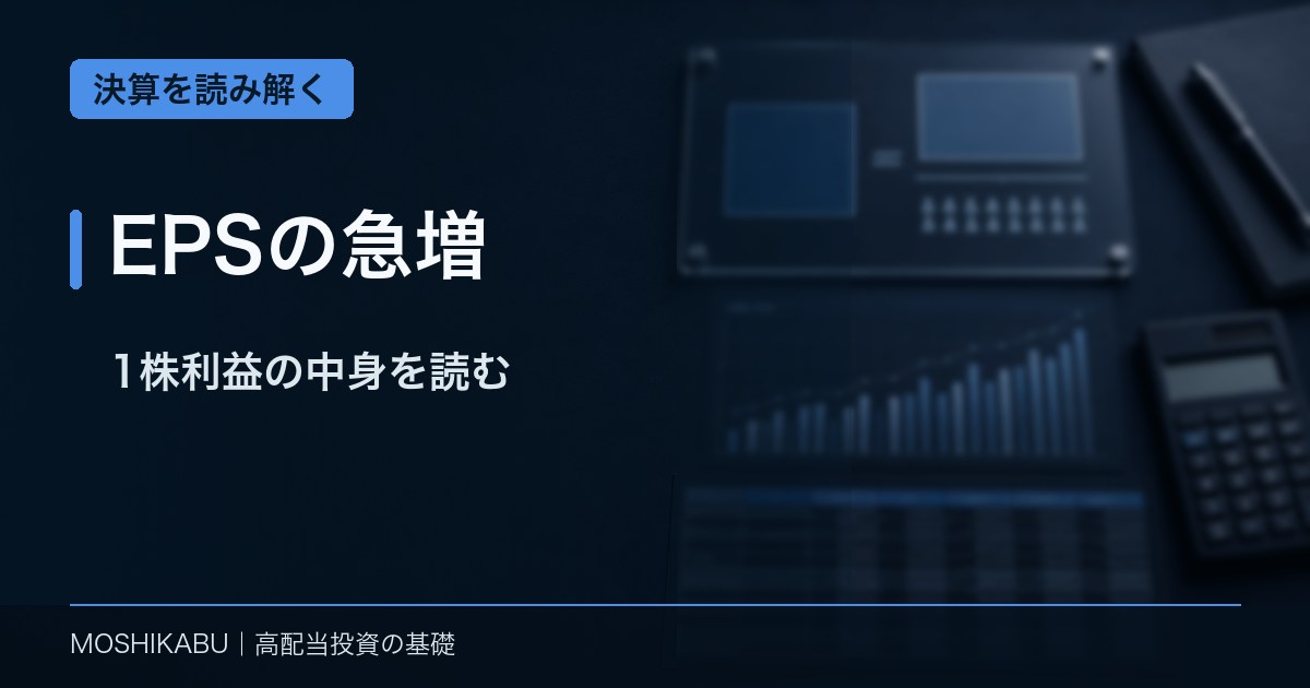 EPS急増の理由を利益と株式数から読み解くイメージ
