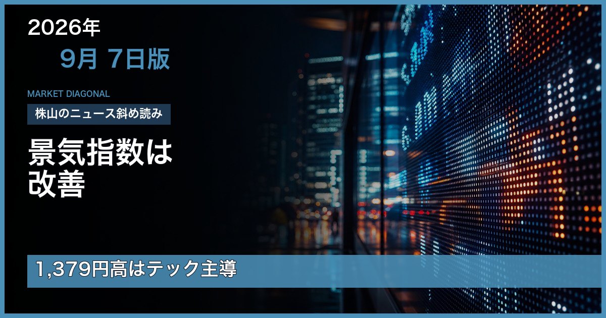 2026年9月7日の夕方レビュー、景気動向指数の改善とテクノロジー主導の日経平均上昇